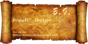 Bogyó Ibolya névjegykártya